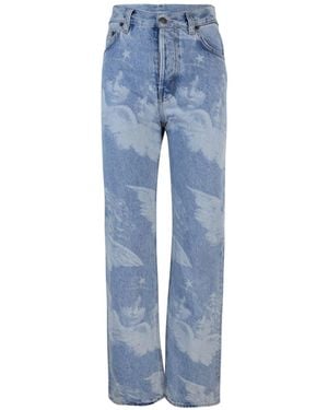 Fiorucci Jeans Angel Print in Denim Chiaro - Blau