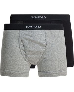 Tom Ford Calzoncillos tipo bóxer de algodón con logo de - Gris