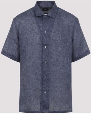 Brioni Cuban Shirt - Blauw