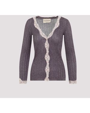 Valentino Viscose Cardigan - Paars