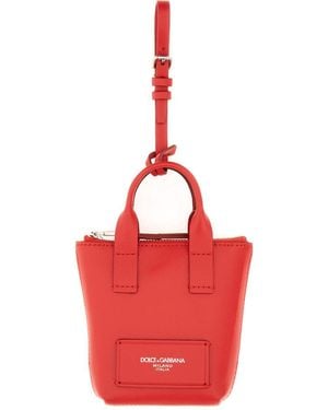Dolce & Gabbana Leather "Minibag" Charm - Red