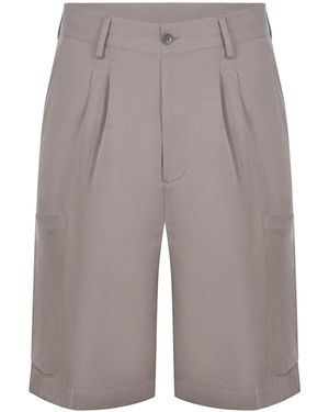 Costumein Shorts des Bermudes en mélange de linge - Gris