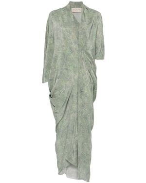 Cortana Mayu Silk Long Dress - Green