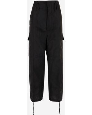 Niccolò Pasqualetti Oversized Linen Blend Pants - Black