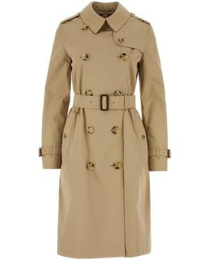 Burberry Cotton Trench Coat - Natural