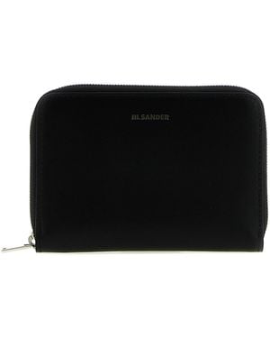 Jil Sander Reißverschluss Leder Brieftasche - Schwarz