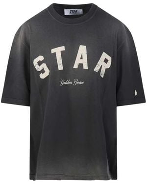 Golden Goose Star T Shirt – Relaxed Fit, Cotton Jersey, Washed Finish - Black