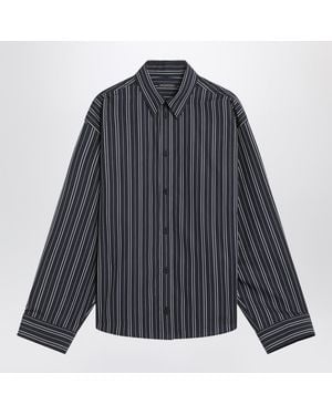 Balenciaga Striped Cotton Shirt - Blue