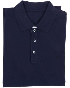 Fay Polo Db Collar Piquet Str. Bicolor - Blue