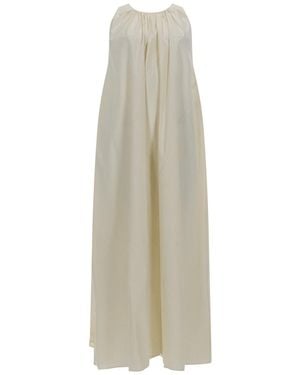 Alysi Abito Lungo In Cotone - White