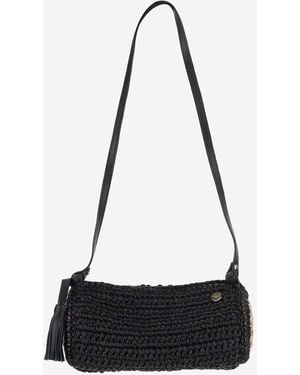 Filippo Catarzi 1910 Viscose And Straw Blend Bag - Black