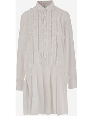 HODAKOVA Cotton Dress With Ruffles - White