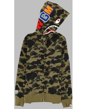 A Bathing Ape Shark Hoodie Sweatshirt - Green