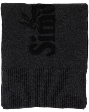 Simone Rocha Schwarzer Woll-Logoschal Merino