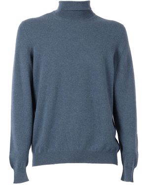 Fedeli Cuello De Tortuga L/S Jersey De Punto Hombre - Azul