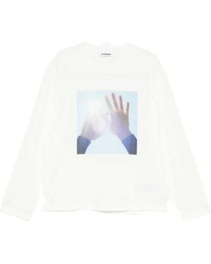 Jil Sander Langarm-T-Shirt - Weiß
