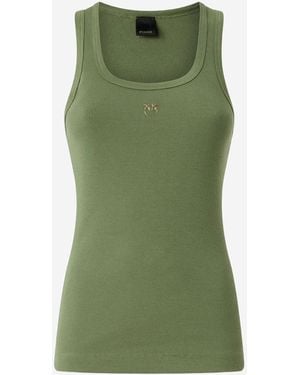 Pinko Stretch Cotton Tank Top - Green