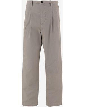 C.P. Company Trousers Loose-Fit Cotton Gabardine - Grey