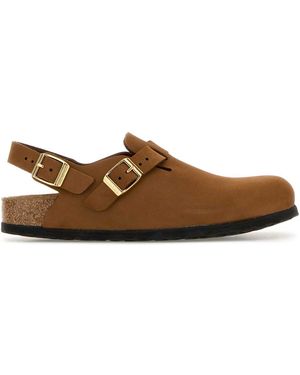 Birkenstock Camel Leather Tokyo Slippers - Brown