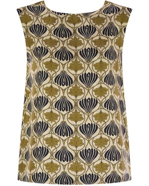 Max Mara Timetop Reversible Printed Silk Top - Multicolour