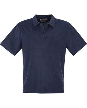 MC2 Saint Barth Cotton Terry Polo Shirt - Blue