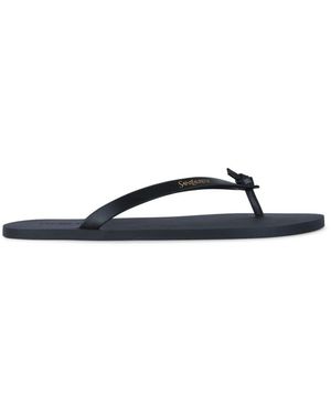 Saint Laurent Chanclas de cuero - Blanco