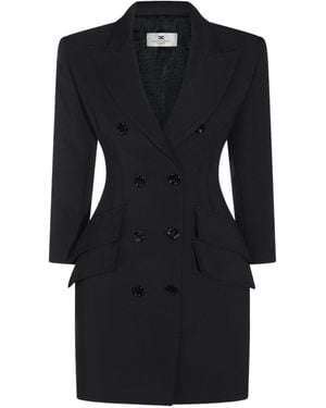 Elisabetta Franchi Blazer Shape Short Dress - Black