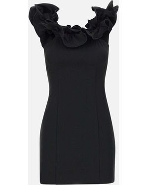 ROTATE BIRGER CHRISTENSEN Schwarzes Mini-Rüschkleid