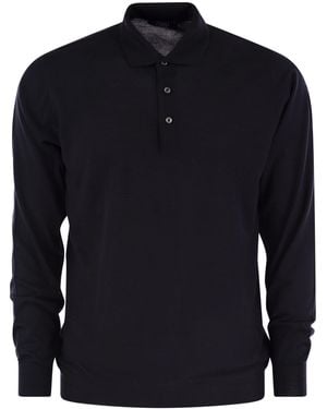 Fedeli Virgin Wool Polo Shirt - Blauw