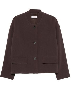 Alberto Biani Jacke mit Knopfverschluss und Pattentasche - Braun