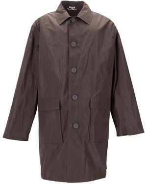 Thom Browne Opvouwbare Kiel Met Logoprint (35") In Lichte Memory Tech - Bruin