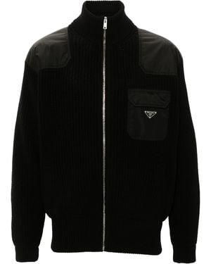 Prada Wool And Cashmere Cardigan - Black