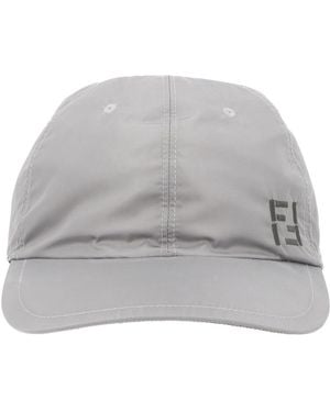 Fendi Cappello Da Baseball Con Logo - Grey
