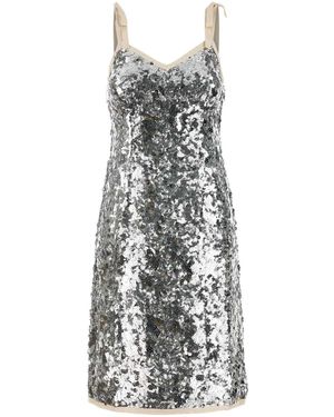 Prada Embroidered Sequin Dress - White