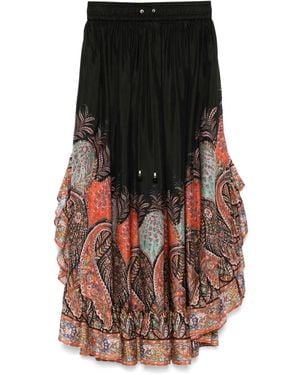 Zimmermann Maxi Silk Skirt With Rhiannon Ruffles - Black