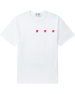 COMME DES GARÇONS PLAY Comme des Garcons Logo Baumwoll -T -Shirt - Weiß