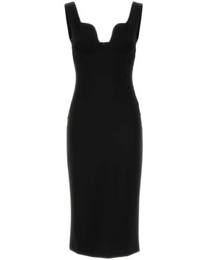 Giorgio Armani Stretch Viscose Blend Sheath Dress - Black