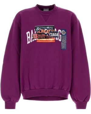 Balenciaga Crew Neck Sweatshirt - Purple