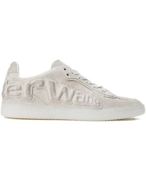 Alexander Wang Lex Suède Sneakers Met Logo-Reliëf - Wit