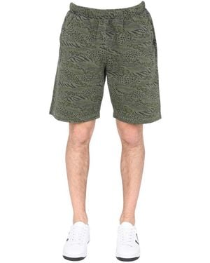 KENZO Animal Print Shorts - Green