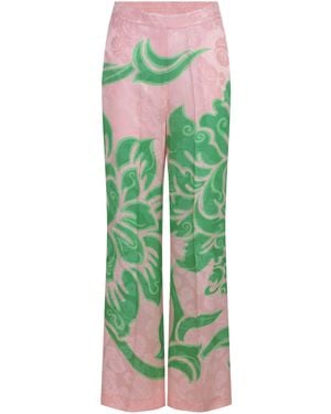 Etro Pantaloni Fatti Di Una Miscela Di Seta - Verde