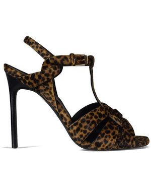 Saint Laurent Tribute Sandalen Bruin - Zwart