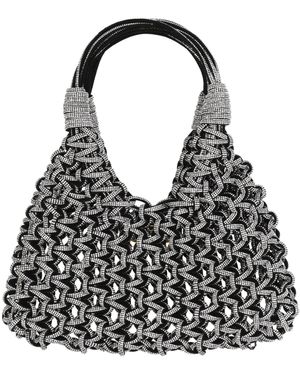 HIBOURAMA Vannifique Kleine Silberne Graue Handtasche - Schwarz