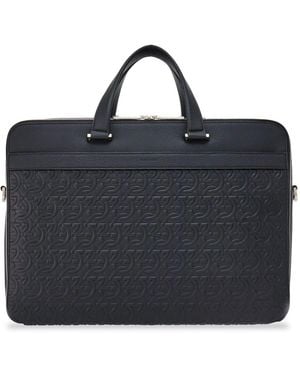 Ferragamo Gancini Leather Handbag - Black