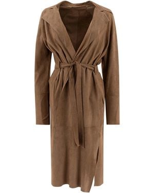 Salvatore Santoro Leather Coat - Brown