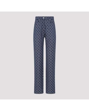 Givenchy Monogram Pattern High-Waisted Denim Trousers - Blau