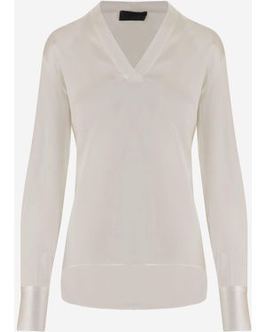 F.it Chemise en soie extensible - Blanc