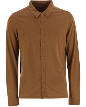 Majestic Long-Sleeved Lyocell And Cotton Shirt - Brown