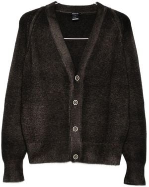 Avant Toi Strickjacke aus Wolle und Kaschmir mit V-Ausschnitt - Schwarz