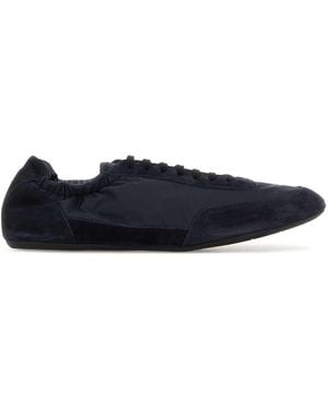 Prada Nylon And Suede Trainers - Blue